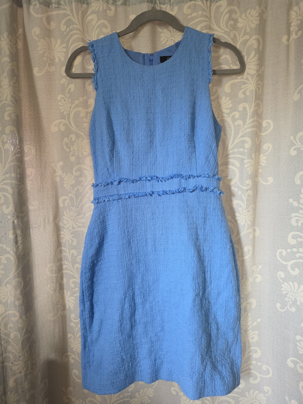 J. Crew Light Blue/Periwinkle Textured Sleeveless Sheath Dress